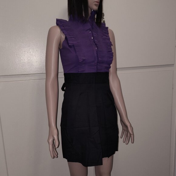 Rachael G. Black and Purple Sleeveless Summer Dress, Size S and M - Picture 2 of 12